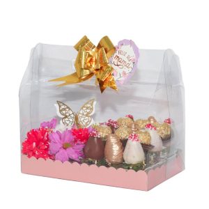 Caja margaritas y fresas para mamá