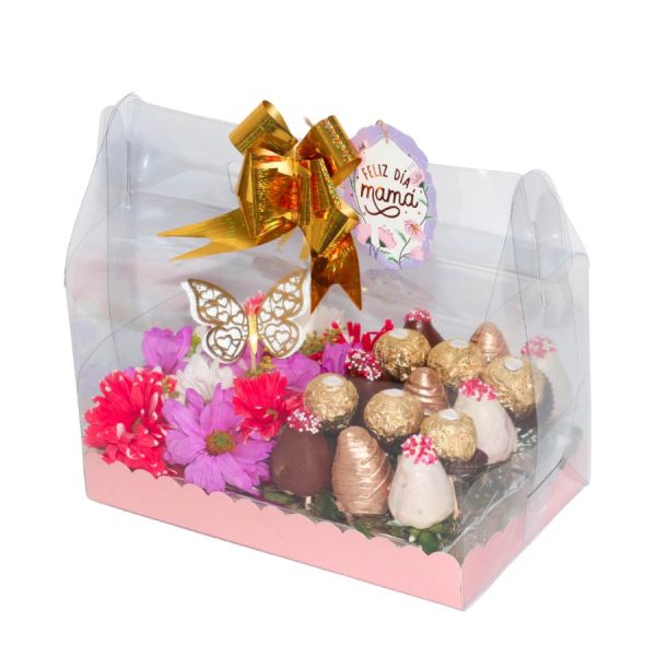 Caja margaritas y fresas para mamá - Imagen 2
